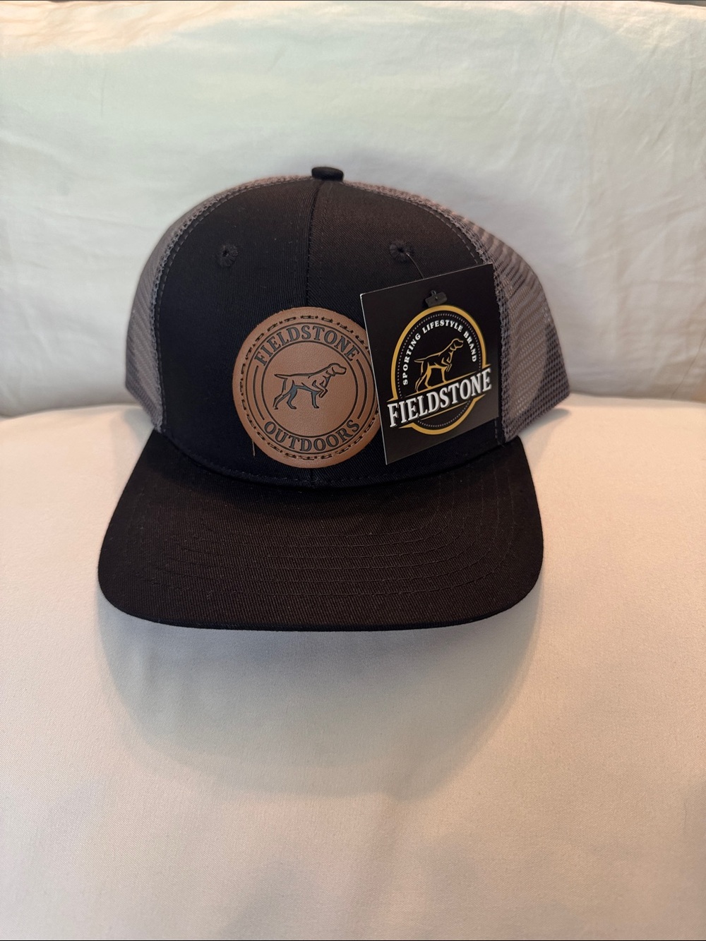 Fieldstone Outdoors Black and Gray Trucker Hat